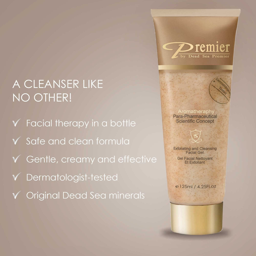 Grains exfoliants subtils du Premier Dead Sea Classic pour impuretés sans dessèchement.