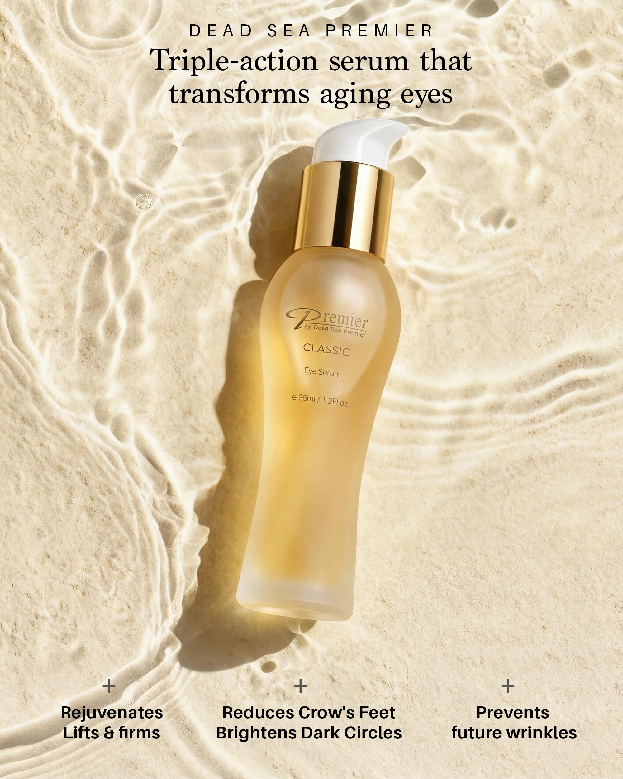Sérum yeux Premier Dead Sea, texture légère et rafraîchissante.