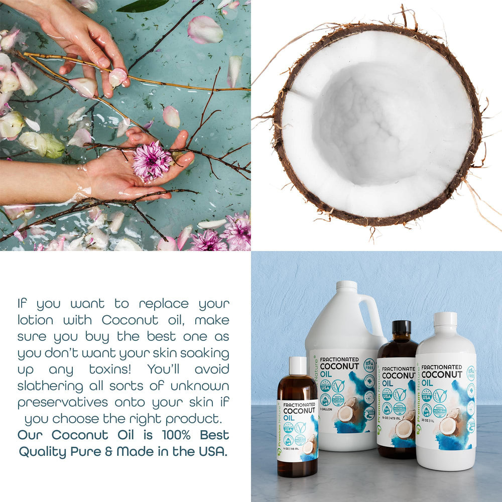 Premium Nature huile coco fractionnée pour cheveux, nourrissante et fortifiante.
