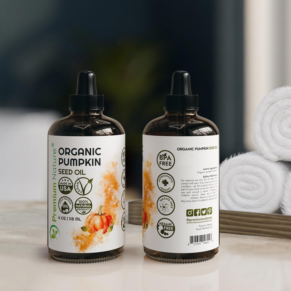 Premium Nature huile de courge – cheveux brillance naturelle sans gras.