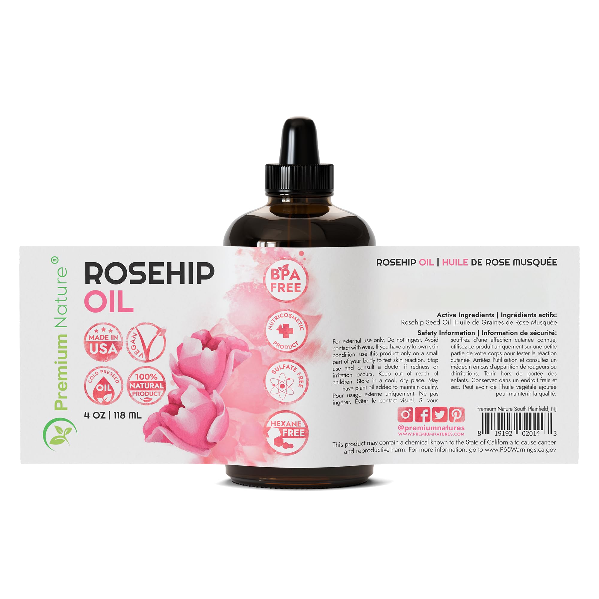 Premium Nature huile de rosehip aromathérapie — mélange d'huiles pour massage relaxant
