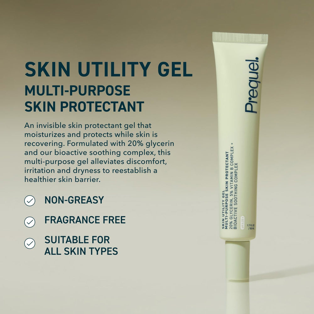 Gel utilitaire Prequel – texture hydratante visible qui apaise les zones sèches.