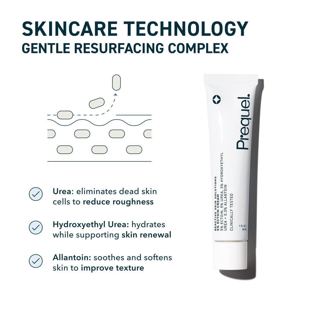 Prequel Reactive Skin Solutions urée : hydratation en douceur pour zones sèches.