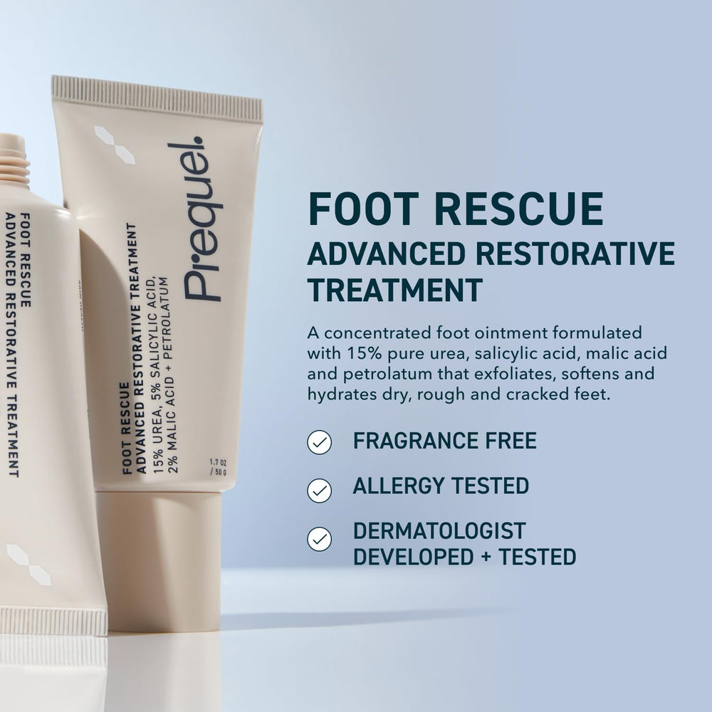 Prequel Skin Foot Rescue : texture crème qui apaise et lisse les zones sèches.