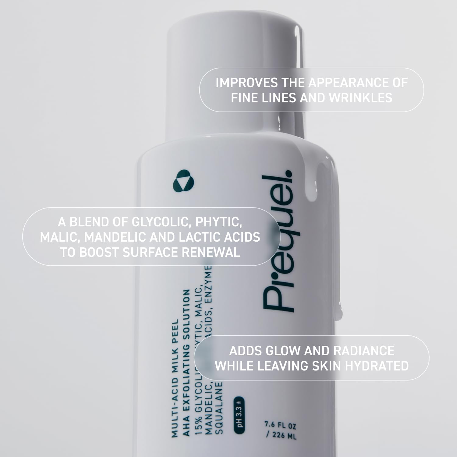 Emballage du Prequel Skin Multi-Acid Milk Peel, packaging respectueux et pratique.