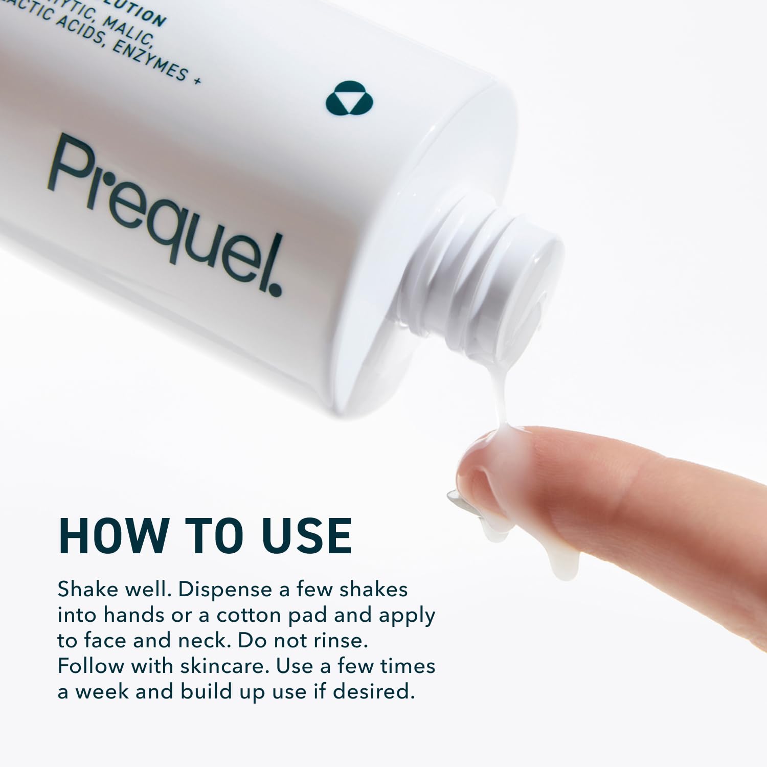 Texture laiteuse du Prequel Skin Multi-Acid Milk Peel visible sur la peau.