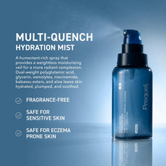 Close view of mist spray applying evenly for hydration on skin
