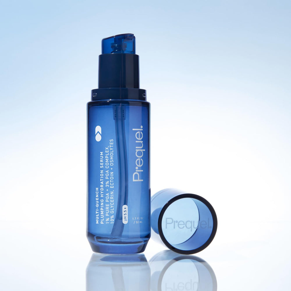 Peau visiblement hydratée après l’application du sérum Prequel.