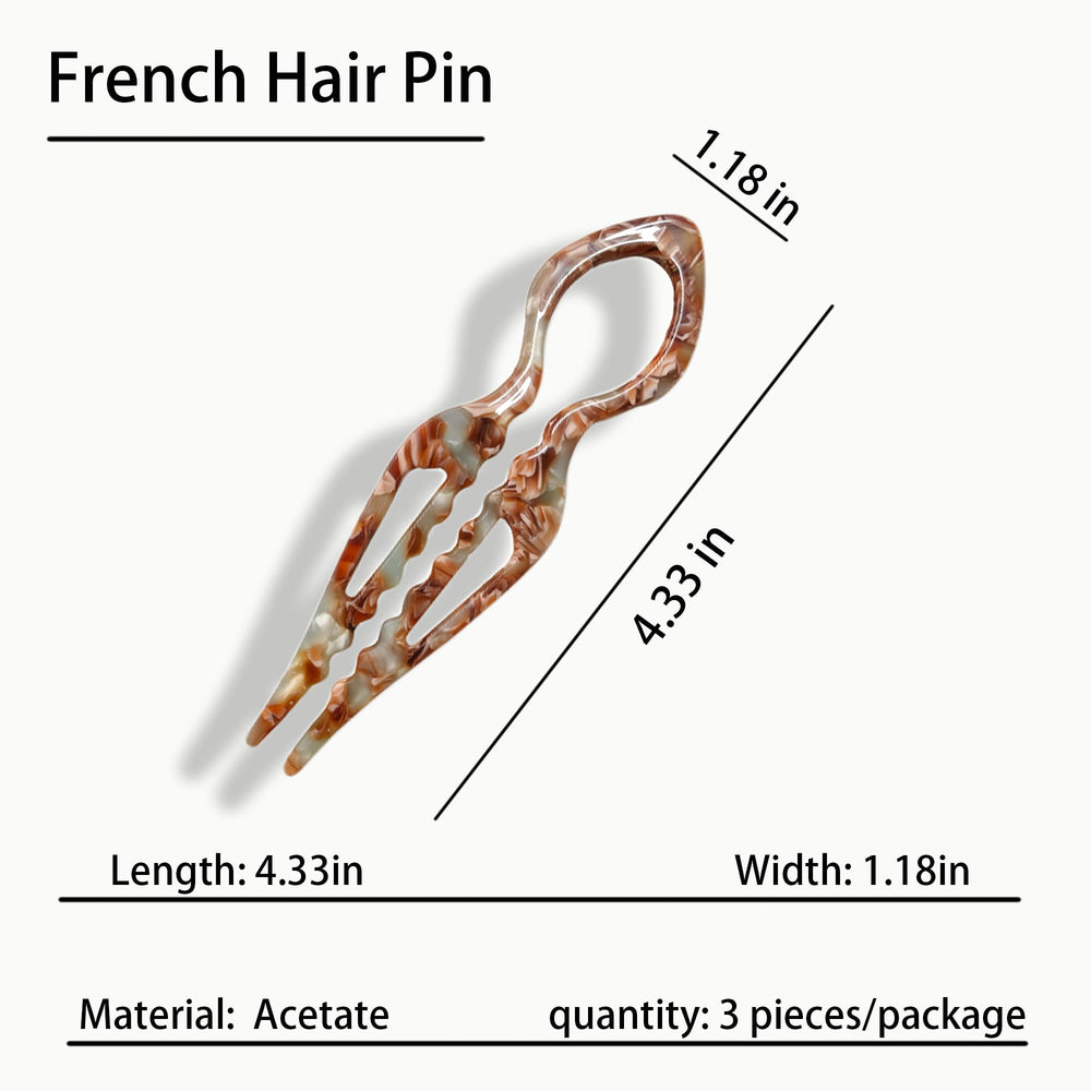 Forme en U élégante pour chignon bas et queue-de-cheval.