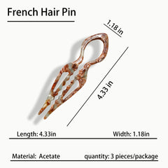 Forme en U élégante pour chignon bas et queue-de-cheval.