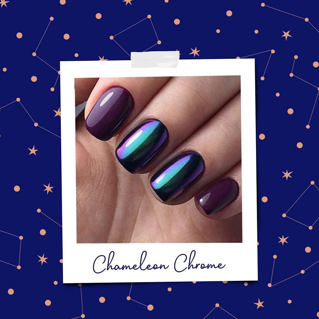 Pretty Diva Poudre Chrome Chameleon – effet multi-chrome selon angle et lumière