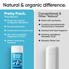 Pretty Frank baton-deodorant sans parfum, application simple et discrète.