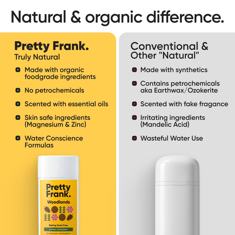 Pretty Frank Woodlands emballage recyclable et sans cruauté animale.