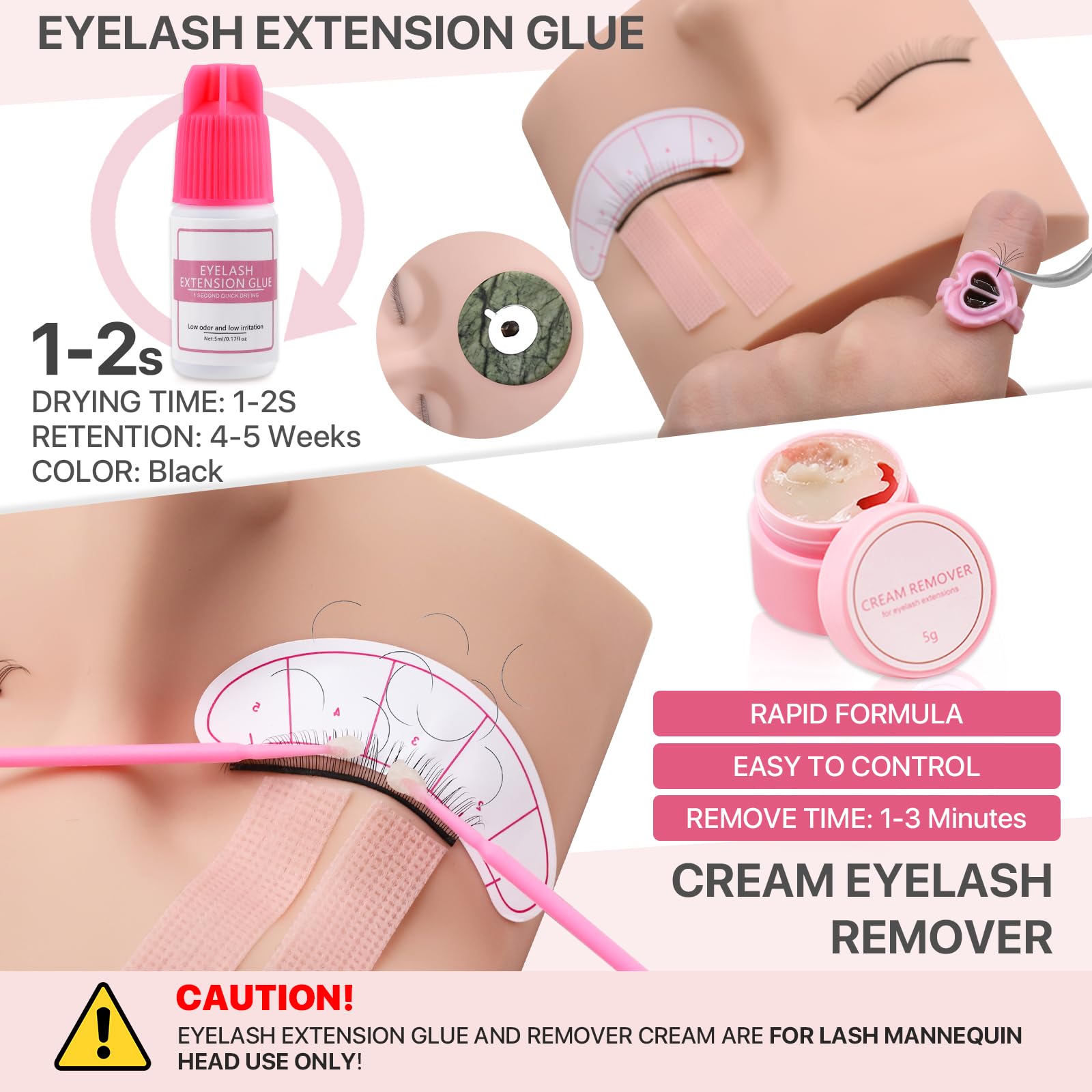 Colle pour extensions de cils adaptée à l’entraînement et respectueuse des gestes