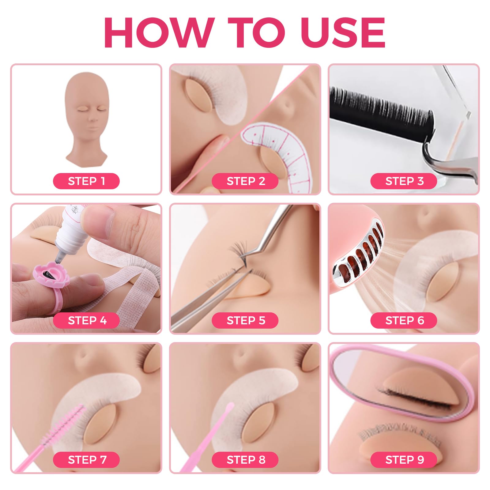 Pretty Memory pinceaux-extension-cils offrent une application précise et hygiène.
