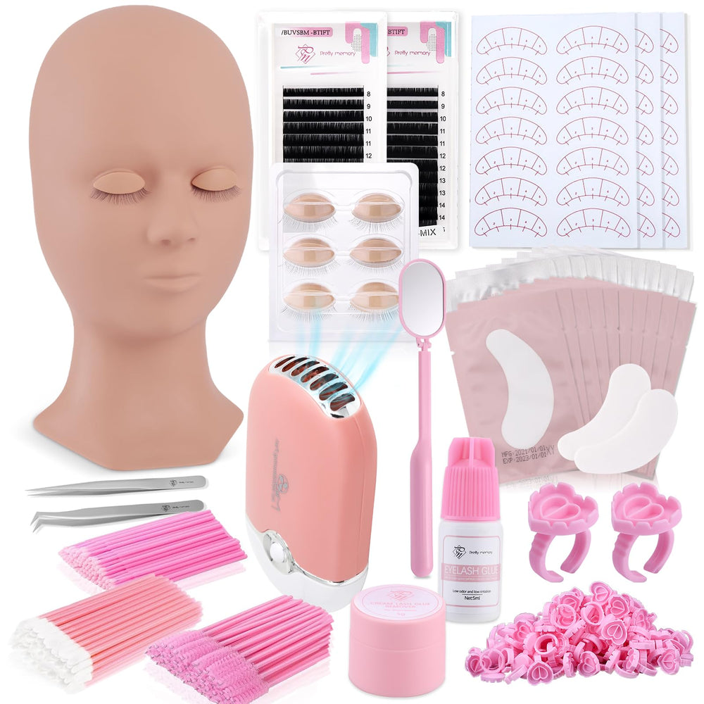 Pretty Memory visage-simule-pratique pour s'entraîner aux extensions de cils.