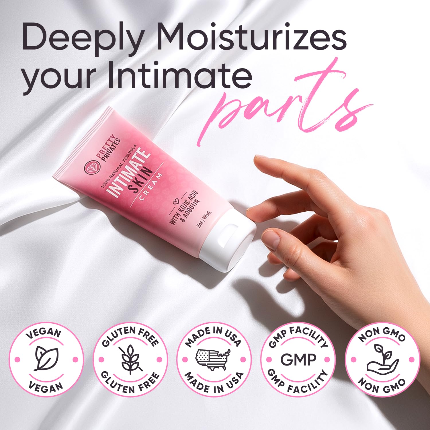 Pretty Privates zones sensibles, éclaircissement léger sans irritation