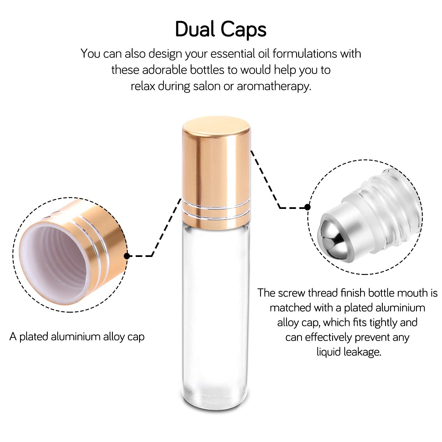 Capuchon métallique PrettyCare avec fermeture anti-fuite fiable.