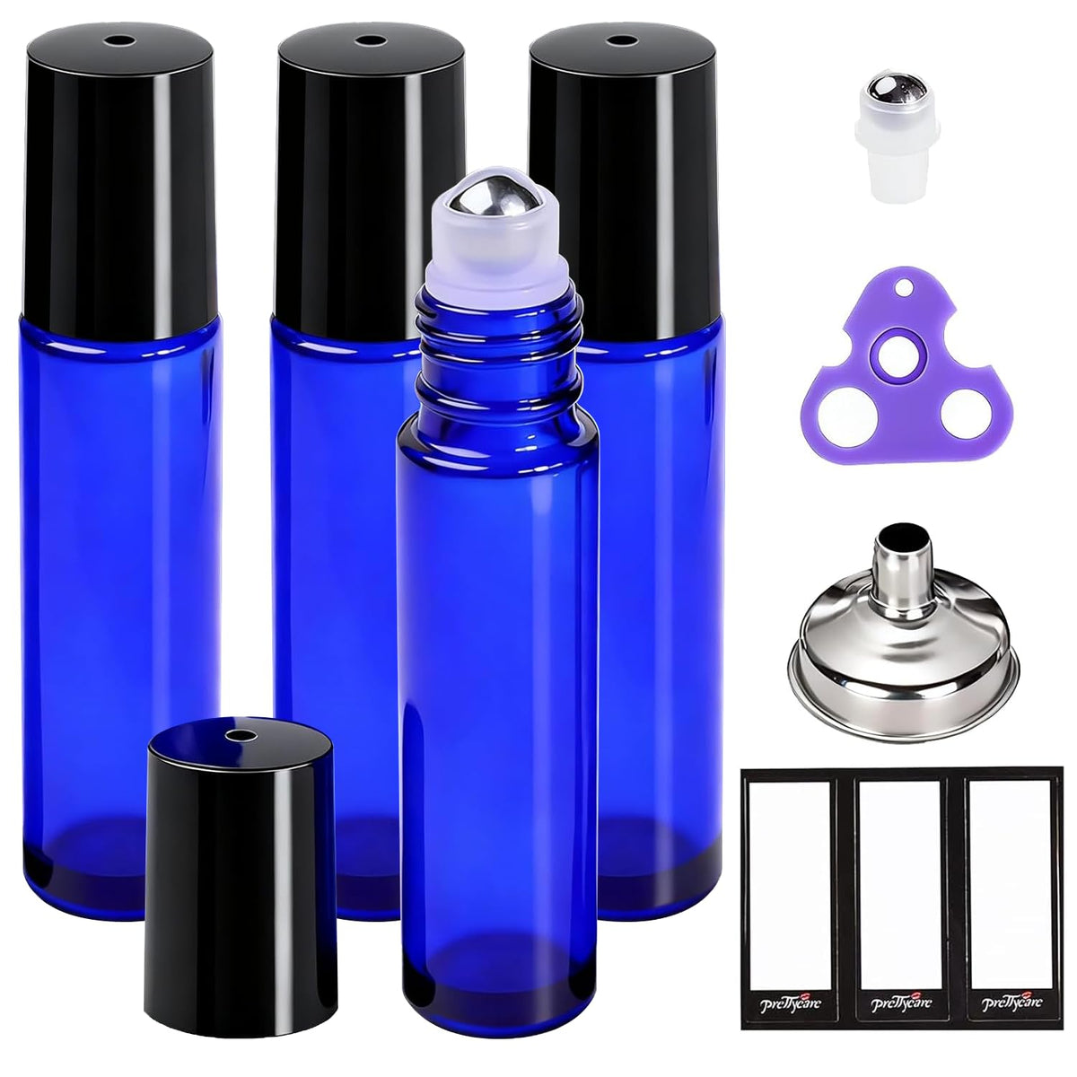 PrettyCare bouteille roll-on bleu 10 ml pour application précise