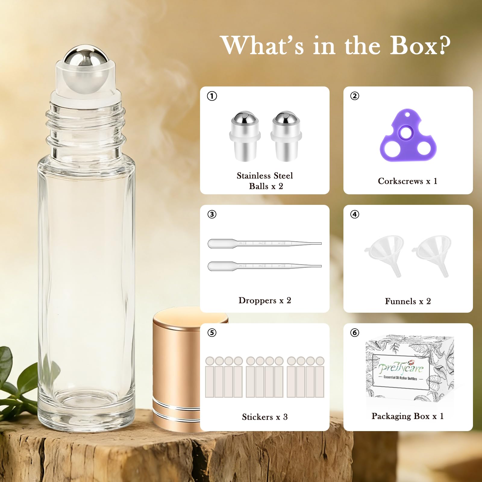 Format compact 10 ml PrettyCare, facile à glisser dans un sac.