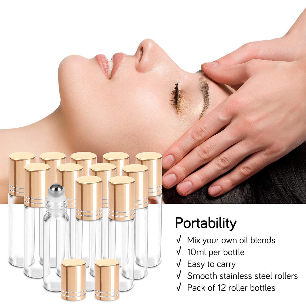 Ensemble PrettyCare 12 bouteilles roll-on pour huiles et parfums.