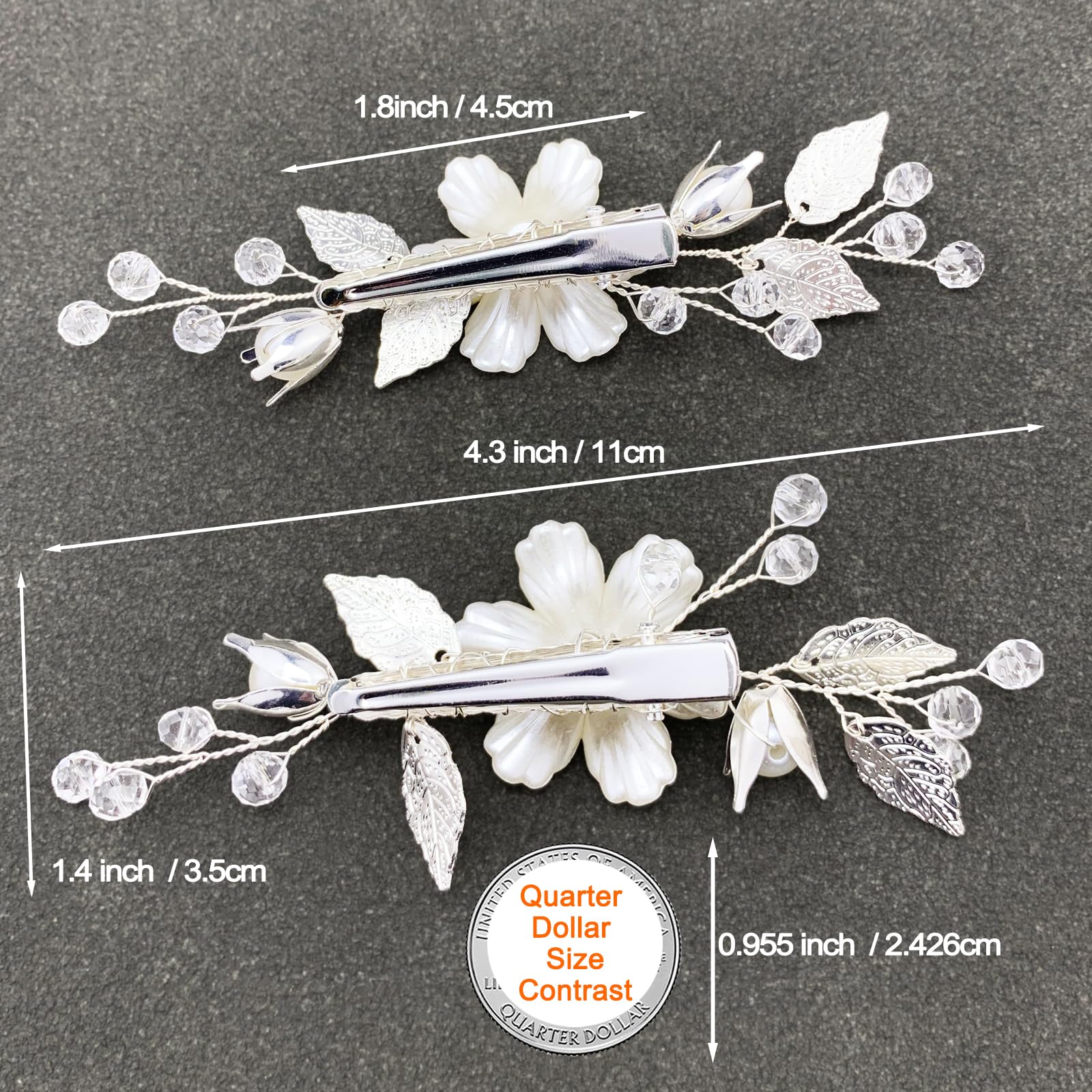 PrettyLife accessoire-cheveux mariage ivoire, broche polyvalente pour chignon.
