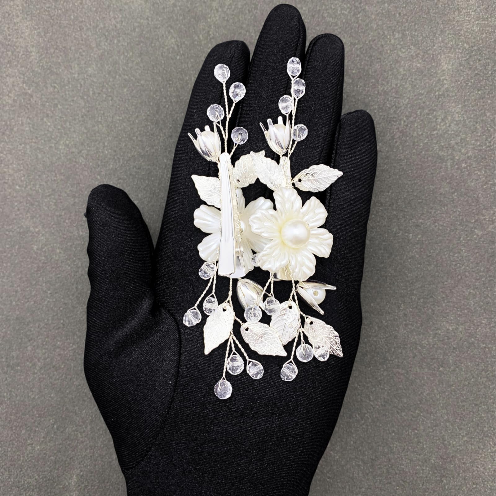 PrettyLife ensemble-deux-broches-cheveux ivoire argent, solution pratique pour tenir les cheveux.