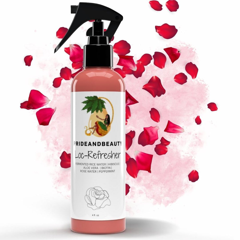 PRIDE AND BEAUTY Eau de rose locs – hydratation légère sans résidu.