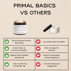 Primal Basics Hydratation durable visage et corps au tallow vanille.