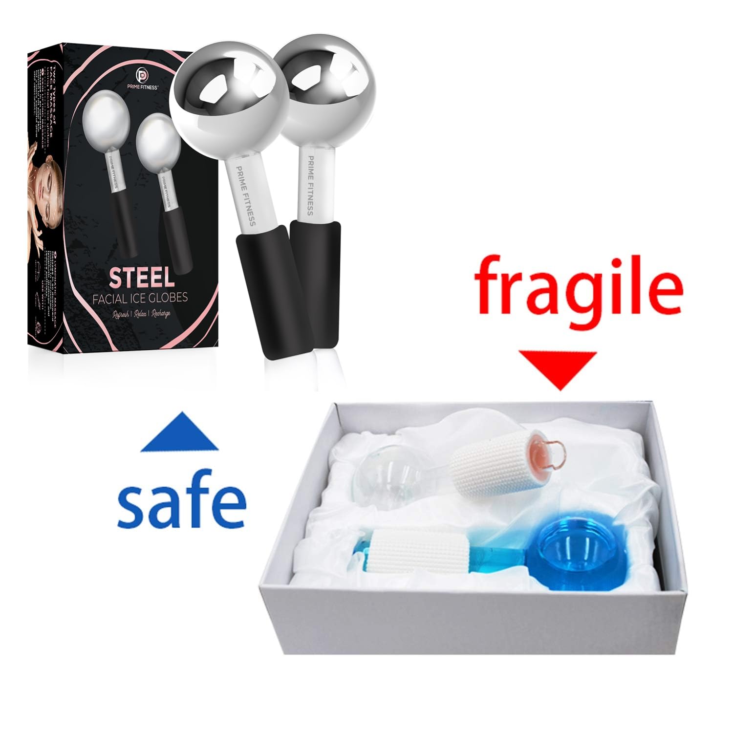 Prime Fitness Boules Glace Routine Soin : s’intègre au rituel quotidien pour une peau plus fraîche.