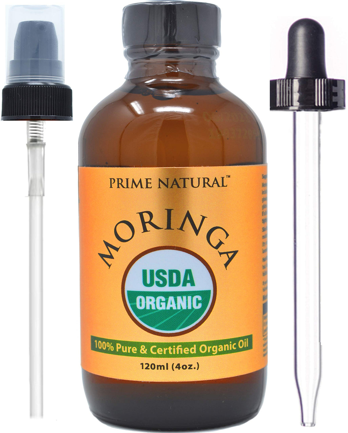 PRIME NATURAL Huile de Moringa – bouteille, hydratation naturelle pour peau et cheveux.