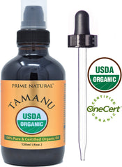 PRIME NATURAL Huile Tamanu — flacon ambré, parfum léger et absorption douce.