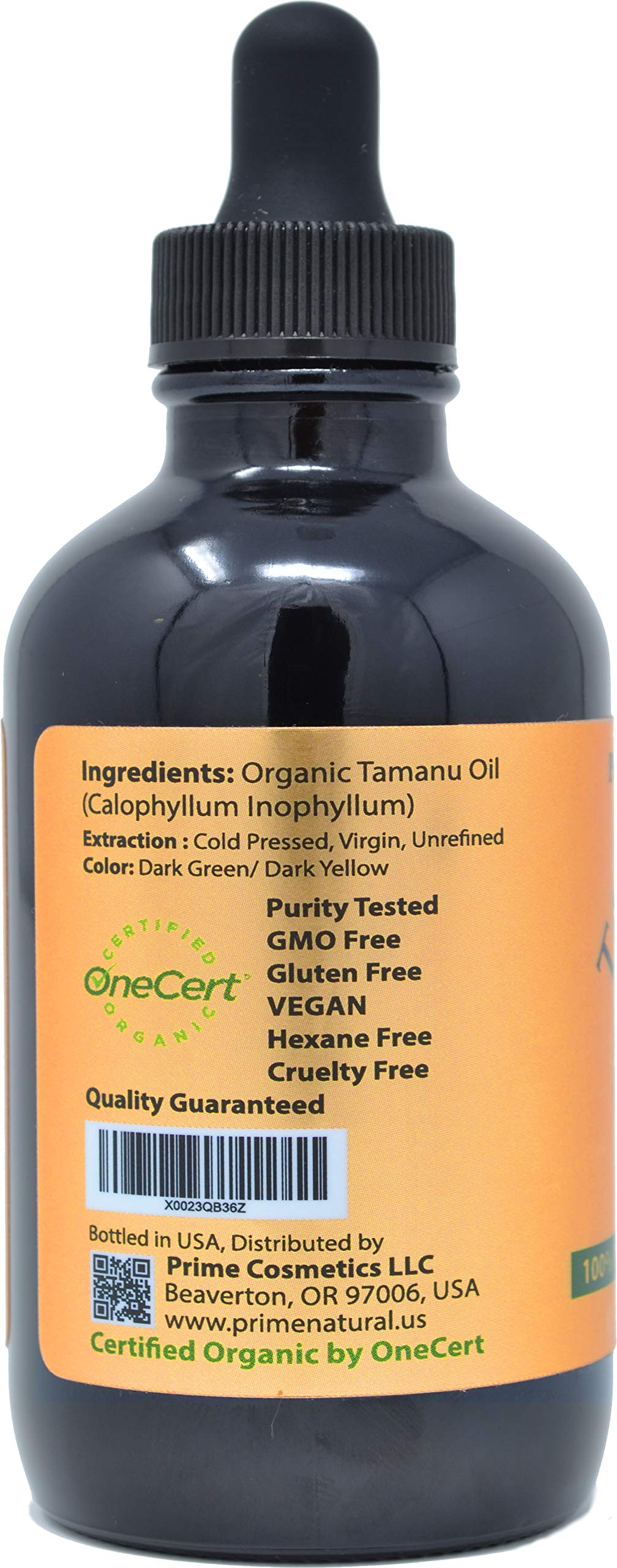 PRIME NATURAL Huile Tamanu — texture dorée facilitant l’application sur le visage.