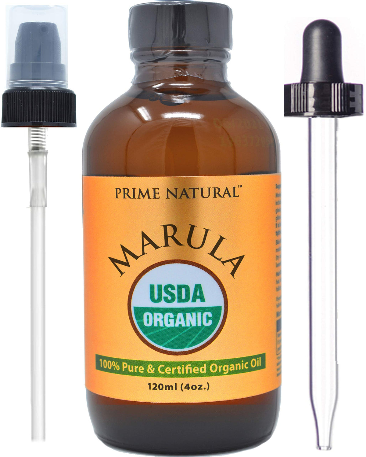 Prime Naturel Marula Oil: bouteille sombre avec pompe pour dosage précis et pratique
