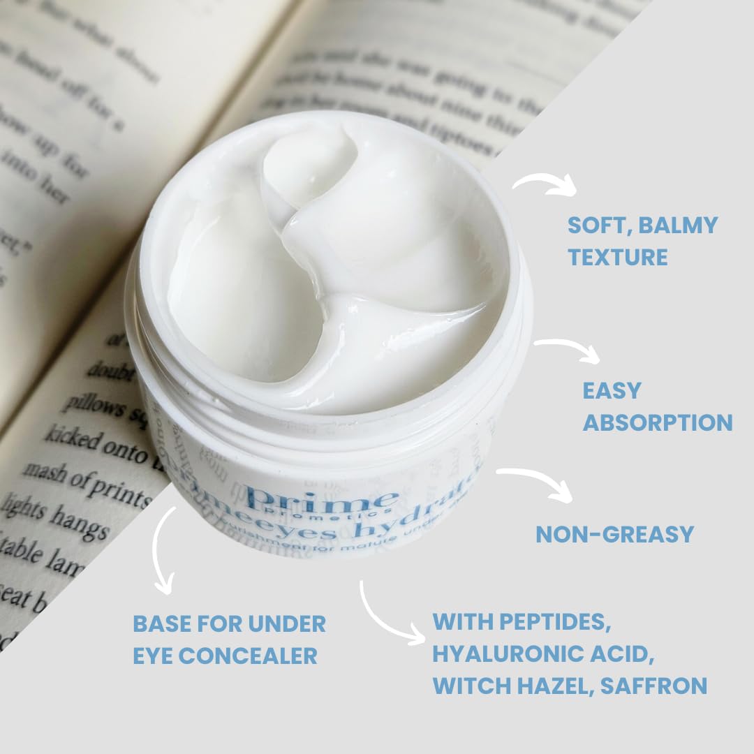 PrimeEyes Hydrate – application-douce: absorption rapide sans lourdeur.