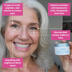 PrimeEyes Hydrate – zone-cernes: peut réduire l’apparence des cernes et poches.