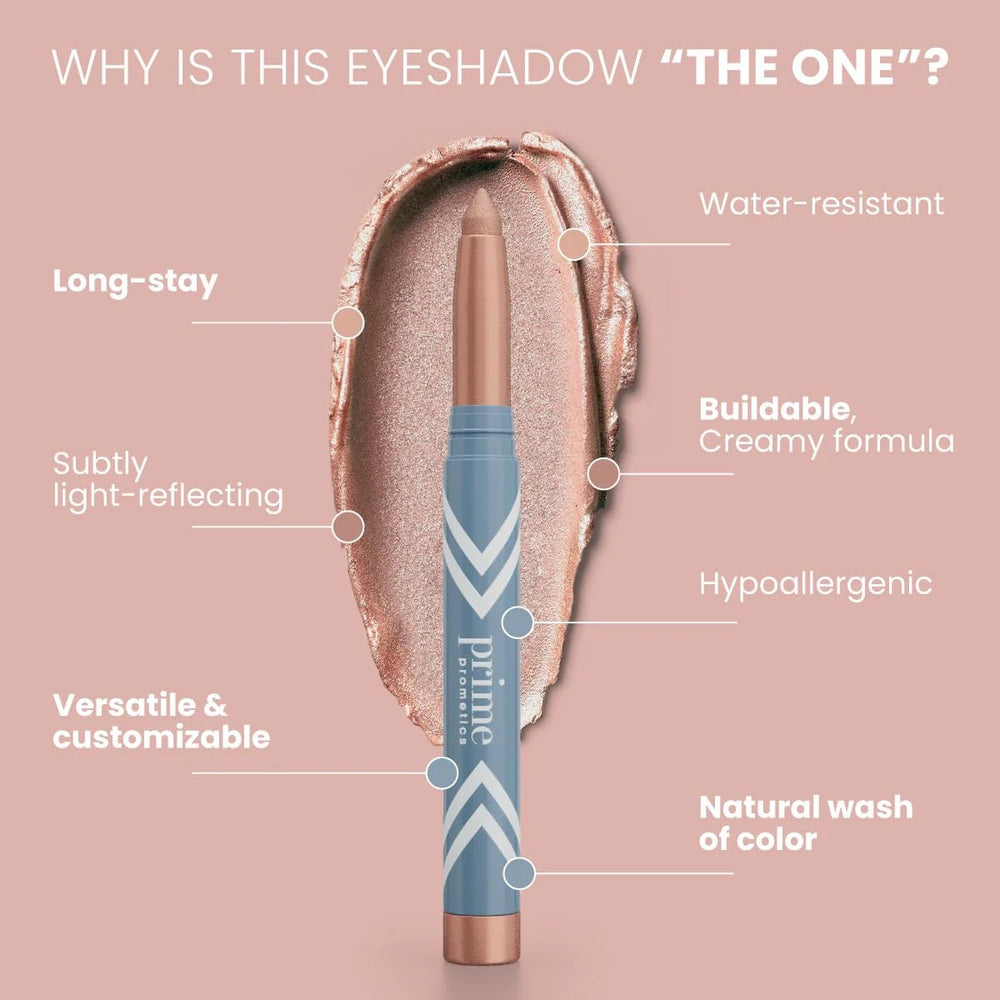 PrimePROMETICS PrimeEyes swatch sur la main montrant texture crème.