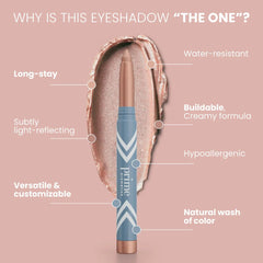 PrimePROMETICS PrimeEyes swatch sur la main montrant texture crème.