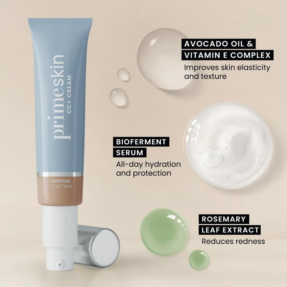 Prime Prometics PrimeSkin CC+ – Ingrédients Bioferment, Avocat et Romarin pour hydrater et apaiser.