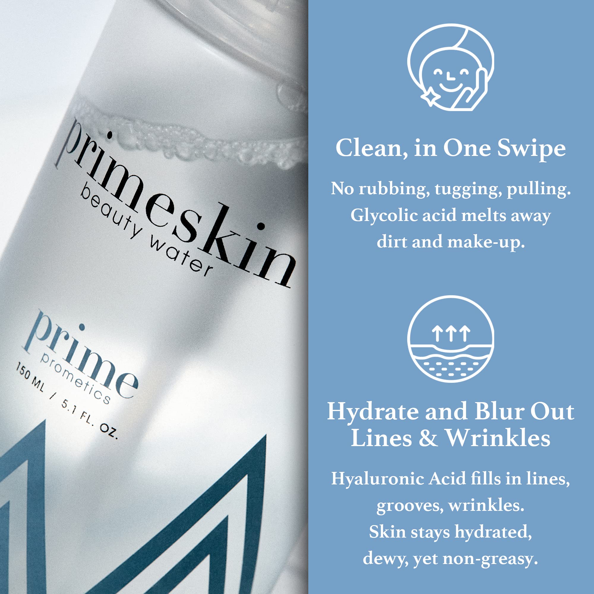 PrimeSkin Beauty Water – gros plan sur ingrédients: grenade, lavande et sauge apaisent et nourrissent.