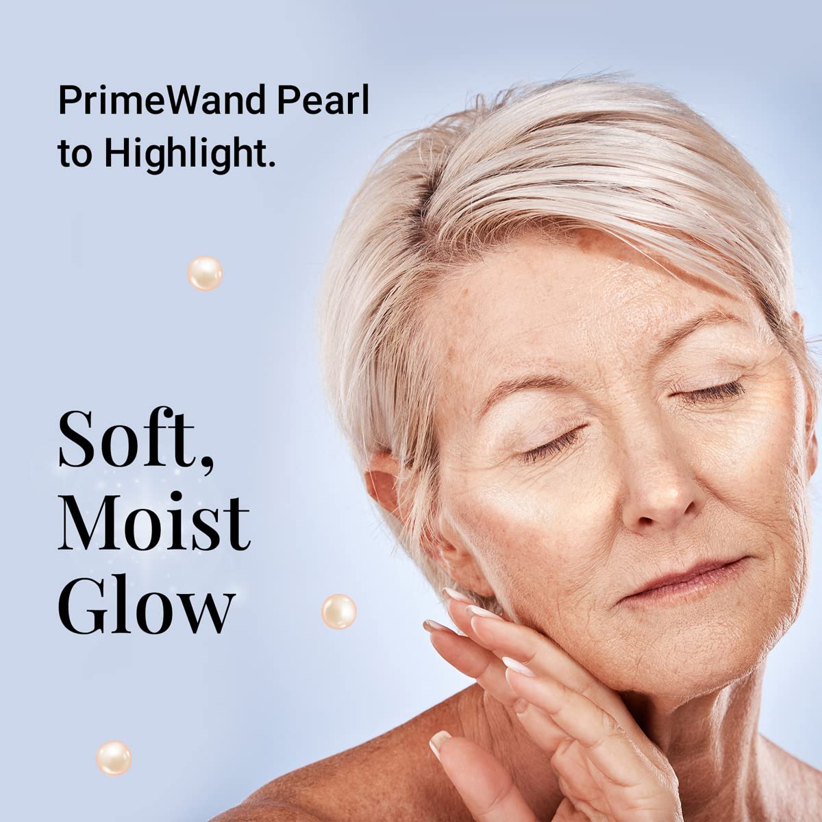 Prime Prometics PrimeWand Pearl accentue subtilement les pommettes.