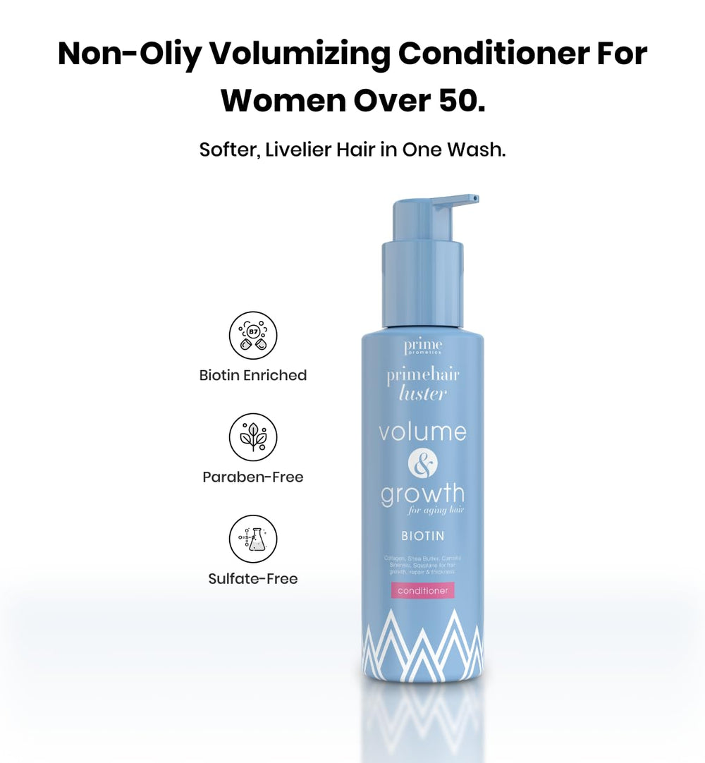 PrimeHair Luster montre des cheveux soyeux après l application.