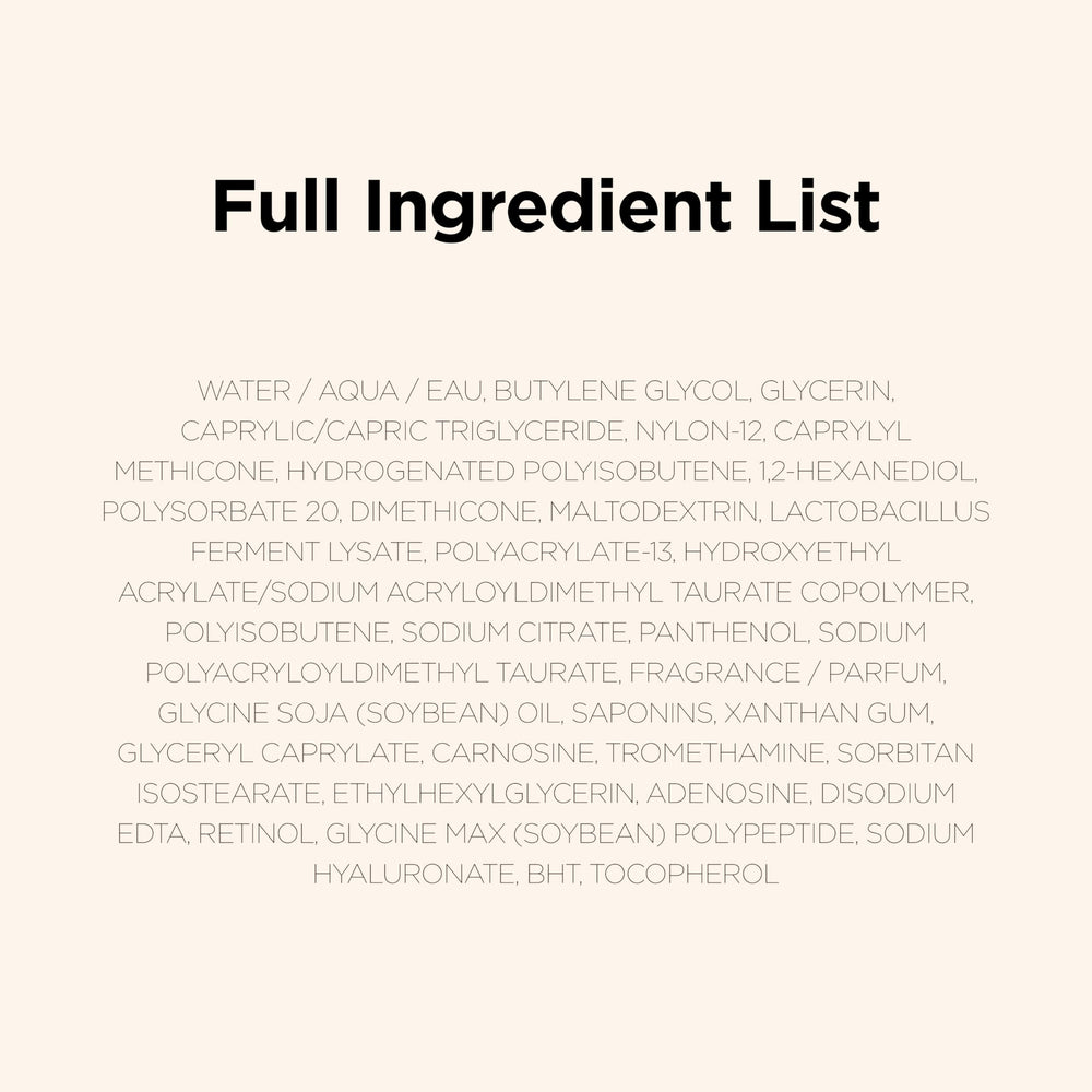 Brillance naturelle et fini satiné après l’application du sérum PRMR.