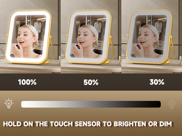 Miroir Primetek tactile avec réglage lumineux pour modes rapides