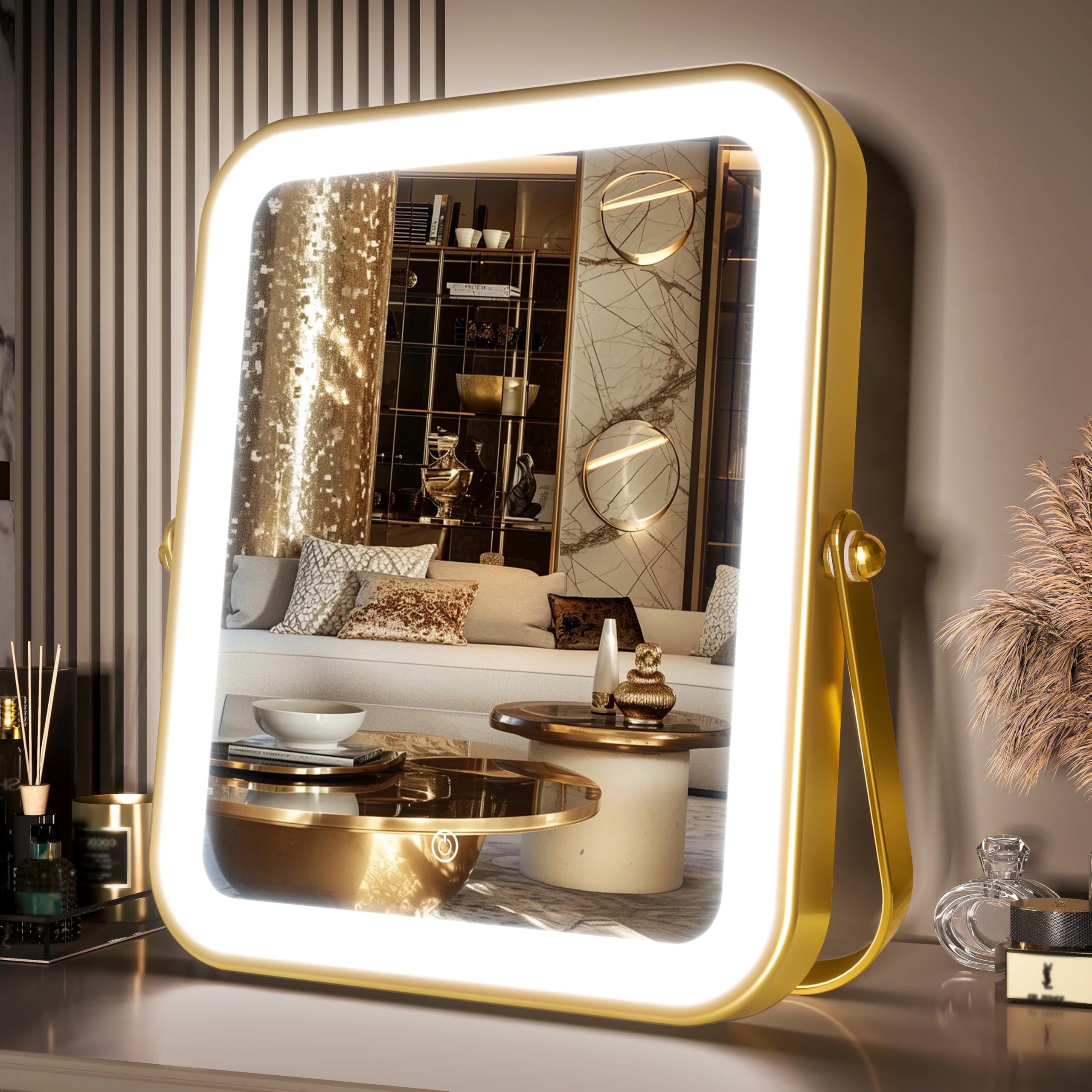 Miroir Primetek vanité avec lumière 10x8 pour un maquillage précis