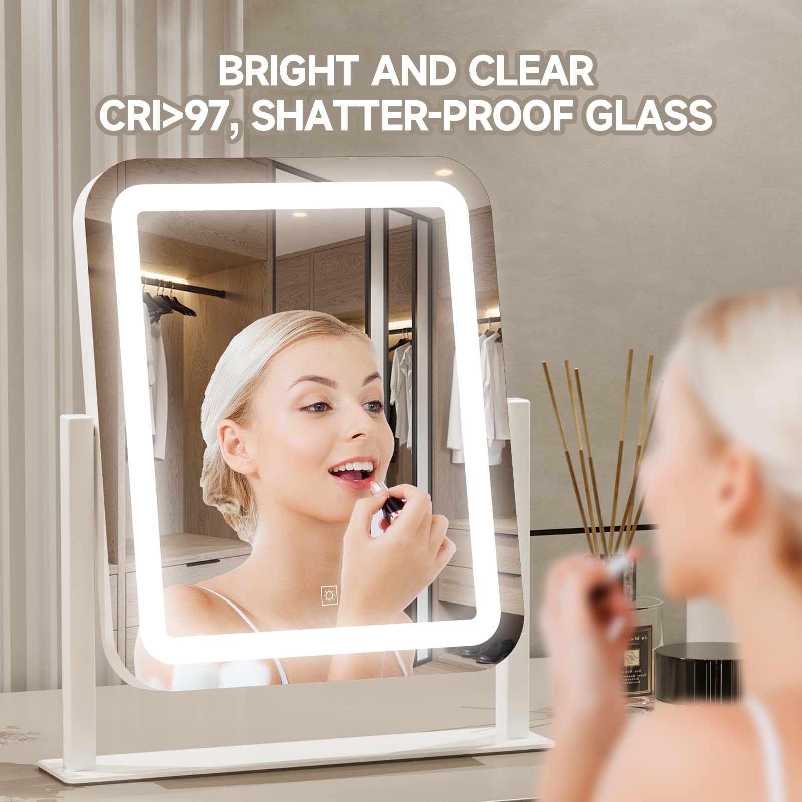 PRIMETEK Miroir Vanity grossissement 5x pour détails du teint