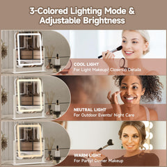PRIMETEK Miroir Vanity rotation 360° pour angles variés