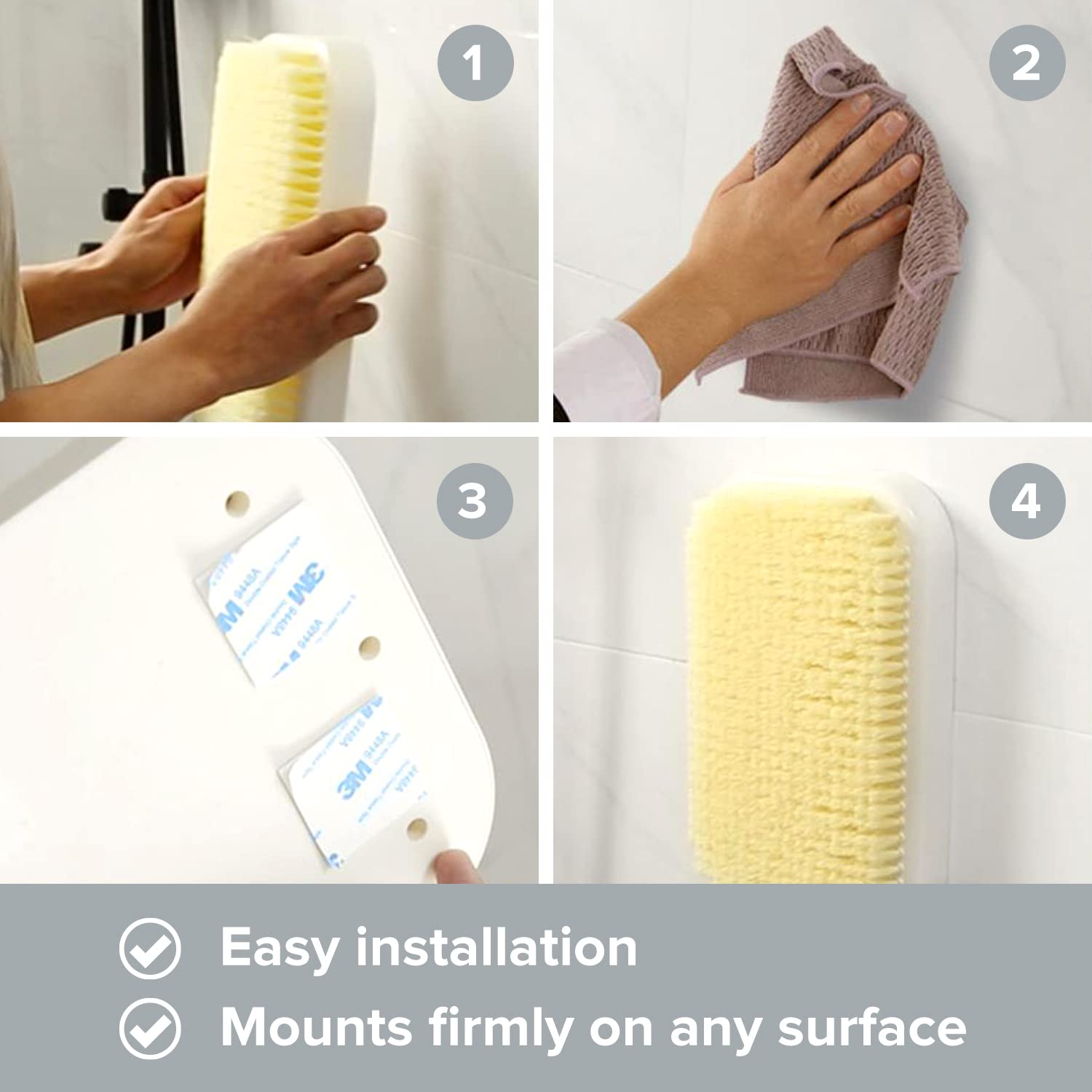 Usage quotidien facilité par la brosse dos murale Primo Supply.