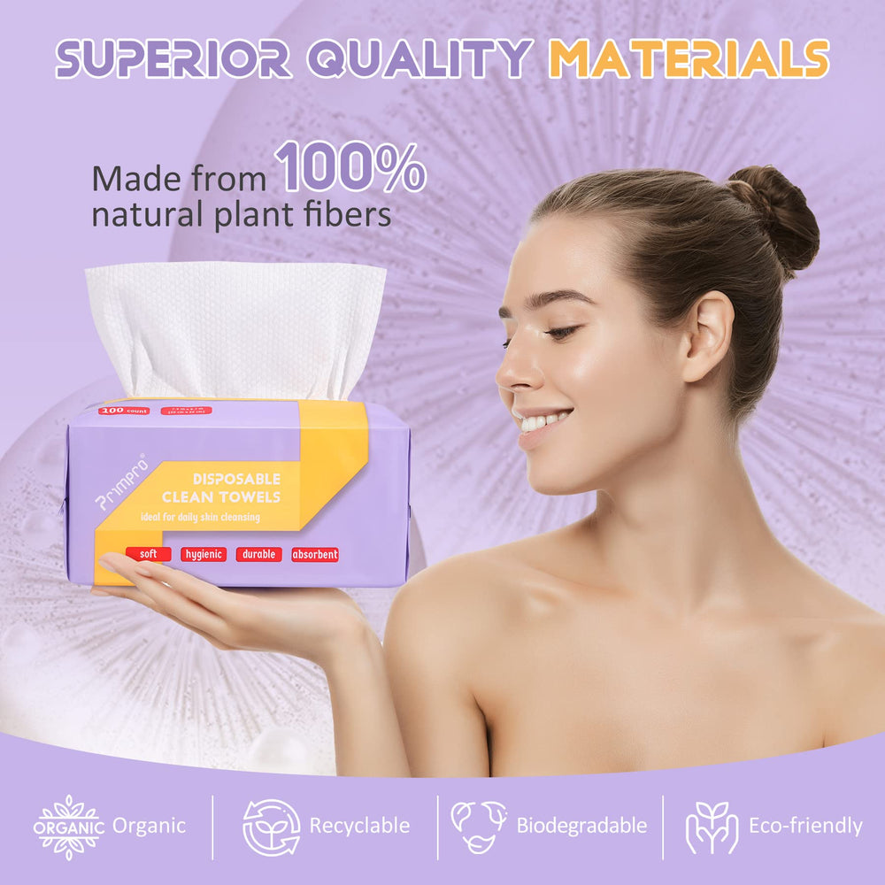 Texture perles des lingettes Primpro visage ultra douces et confortables.