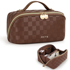 Prite sac à maquillage ouvert plat, accès rapide à vos articles.